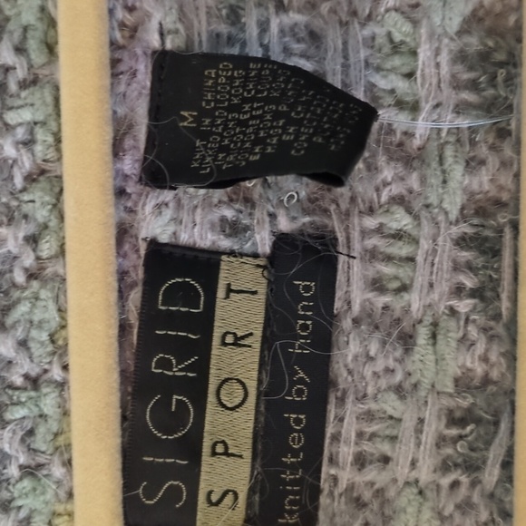 Sigrid Olsen Hand Knitted Silk Mix Button Down Granny'sCore Embellished Cardigan - Picture 6 of 10